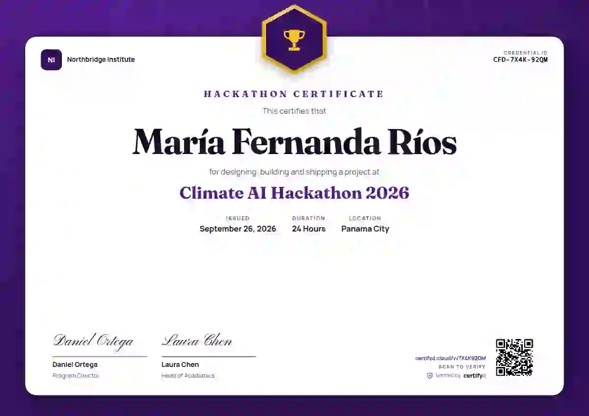 Icon Badge Violet hackathon certificate template