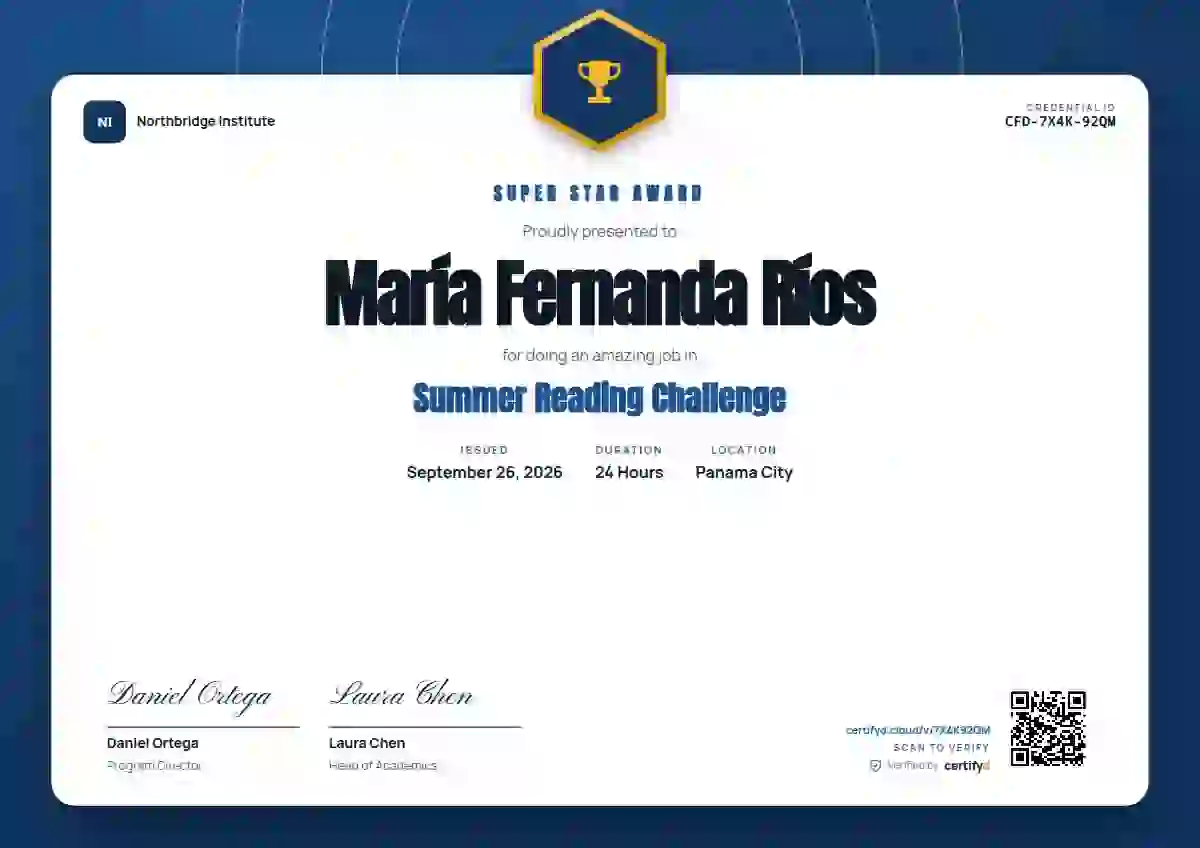 Plantilla de certificado Icon Badge Ocean de escuela y niños