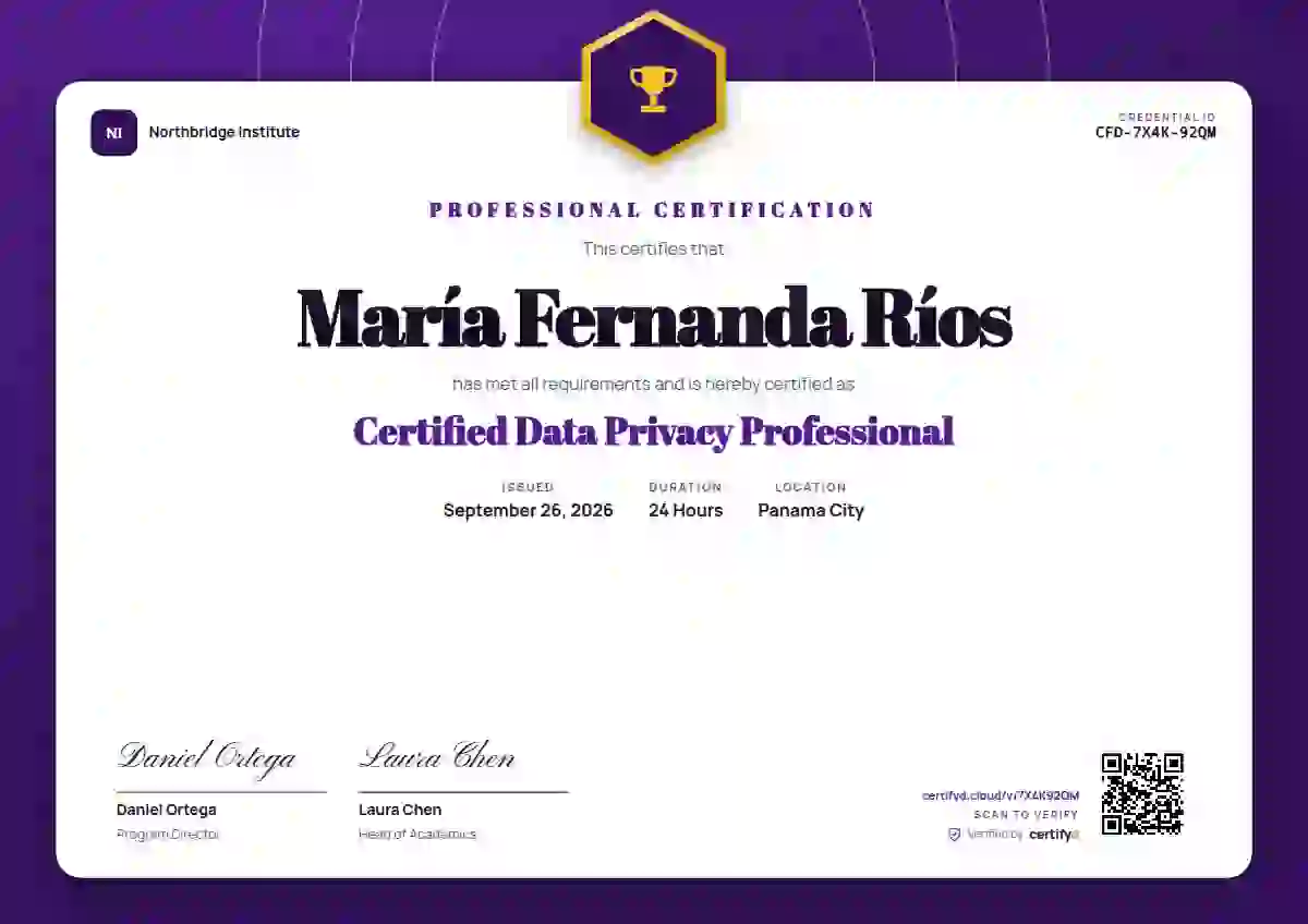 Icon Badge Violet Bold Halo professional certification certificate template