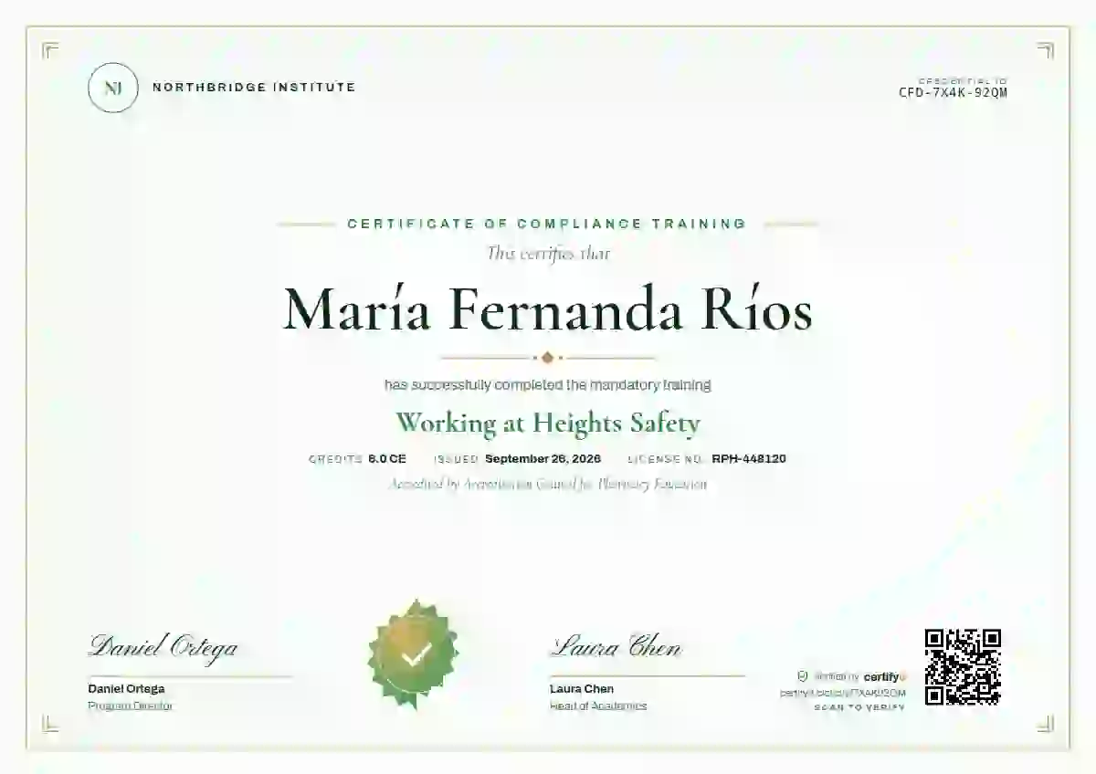 Plantilla de certificado Classic Seal Forest de cumplimiento y seguridad