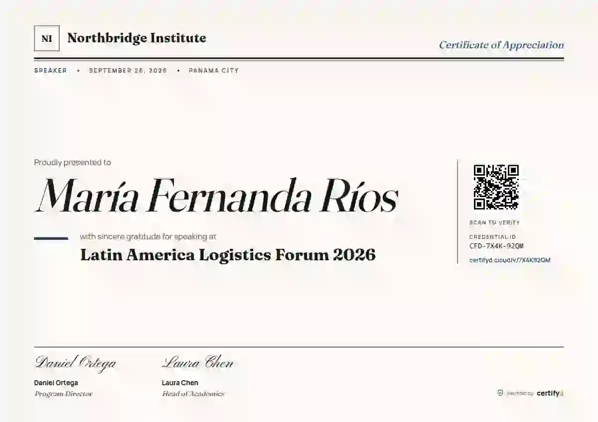 Editorial Serif Slate conference speaker certificate template