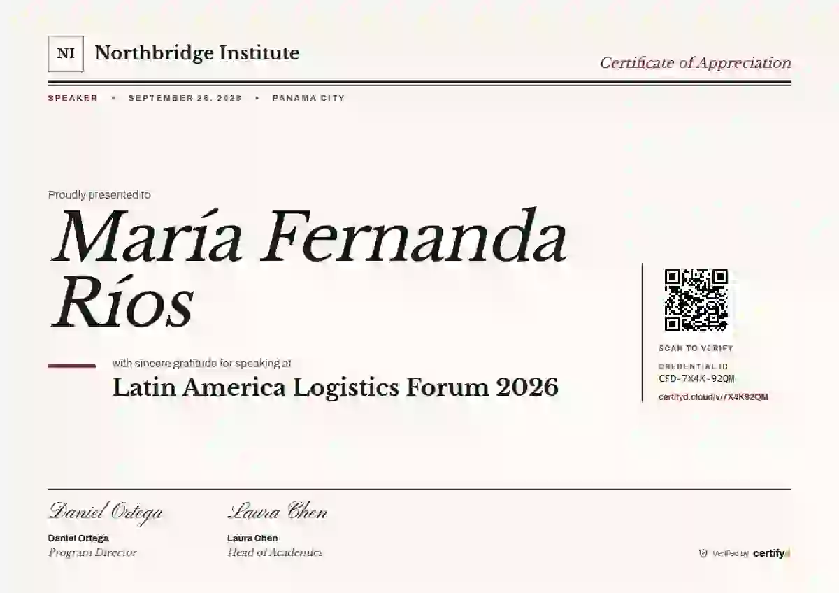 Editorial Serif Wine conference speaker certificate template