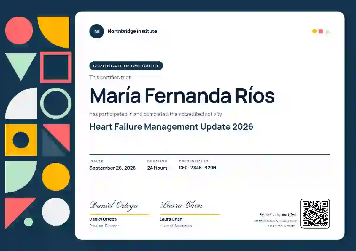 Plantilla de certificado Geometric Ocean de salud y educación médica continua