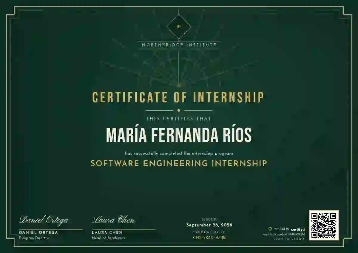 Art Deco Pine internship certificate template