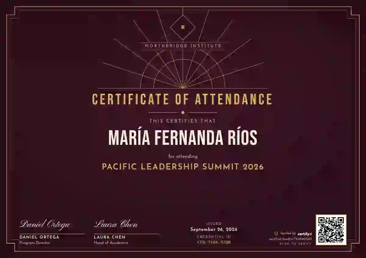 Art Deco Garnet event attendance certificate template