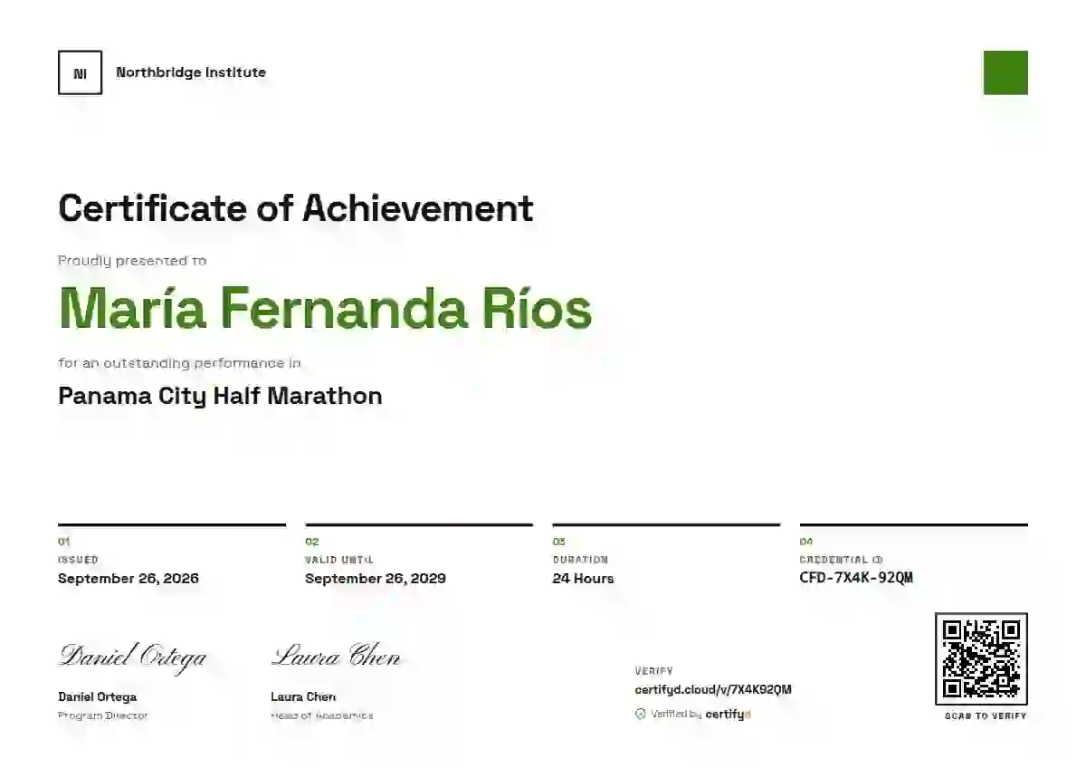 Plantilla de certificado Swiss Grid Lime de deportes