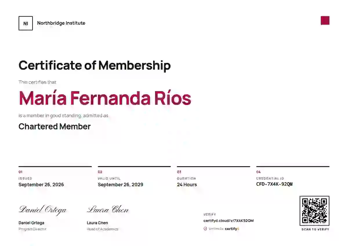 Plantilla de certificado Swiss Grid Pink de membresía