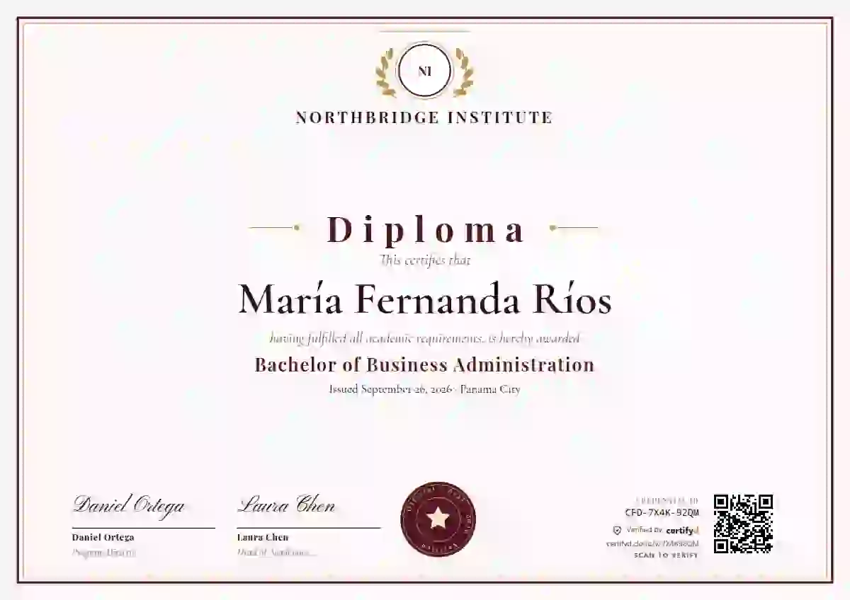 Academic Crest Maroon academic diploma certificate template