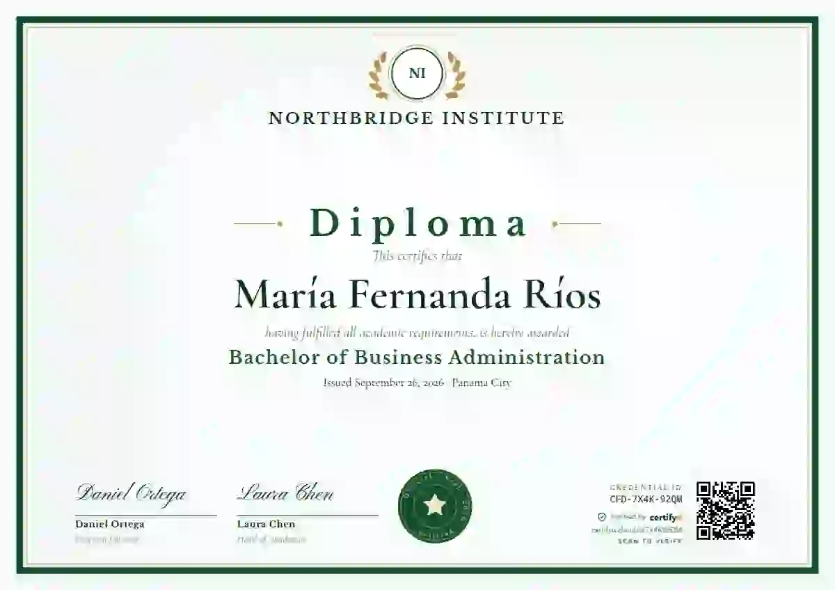 Plantilla de certificado Academic Crest Hunter Green de diploma académico