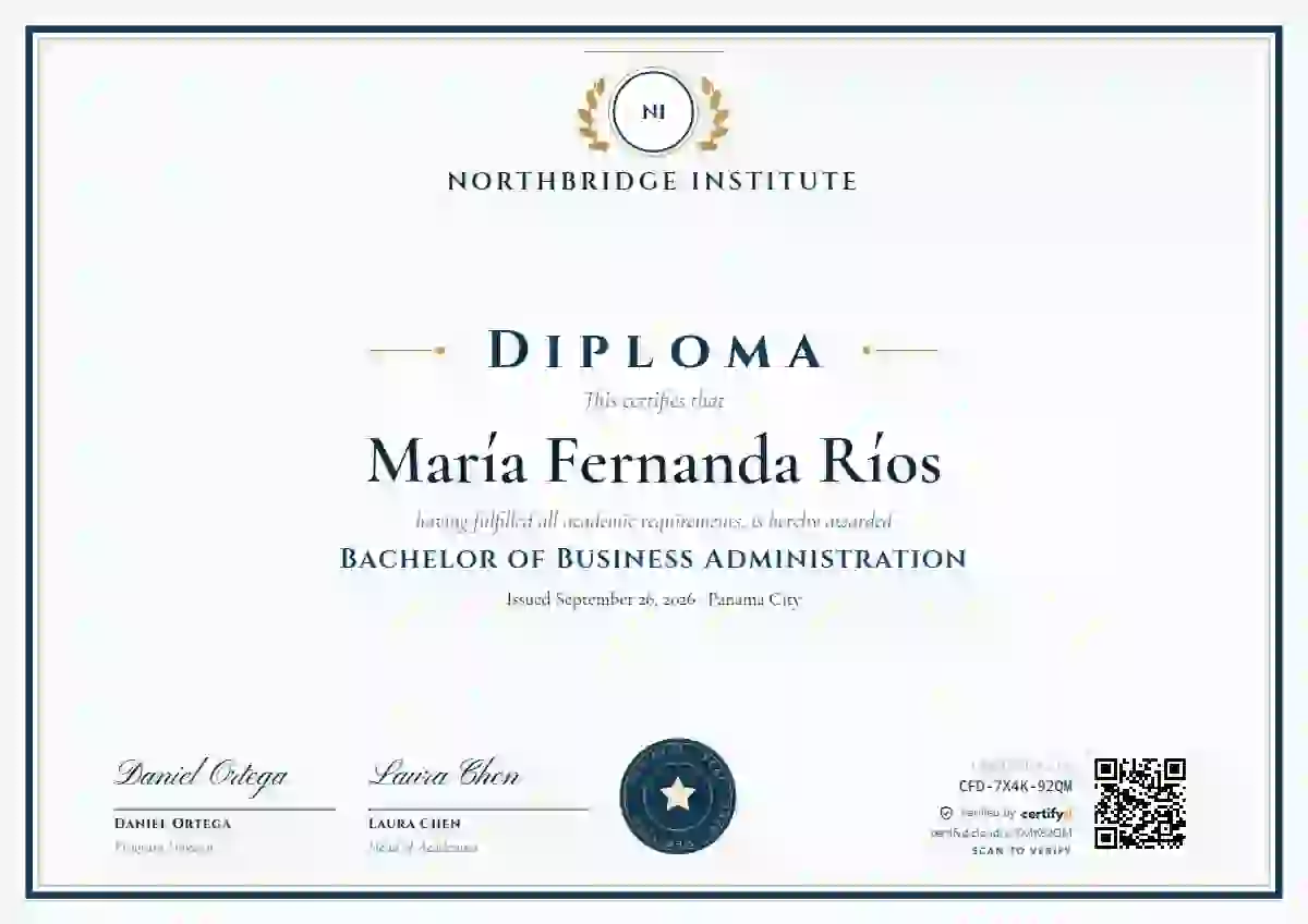 Academic Crest Steel Blue academic diploma certificate template