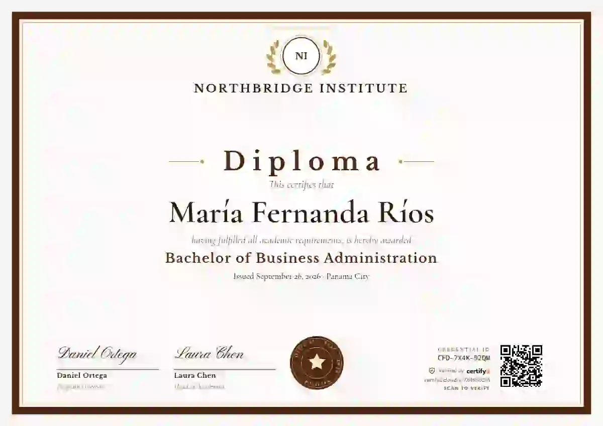 Plantilla de certificado Academic Crest Burnt Orange de diploma académico
