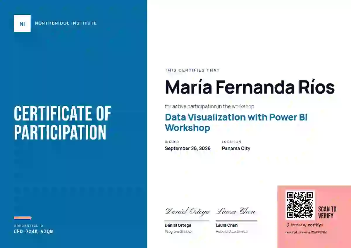 Plantilla de certificado Color Block Ocean de webinar y taller