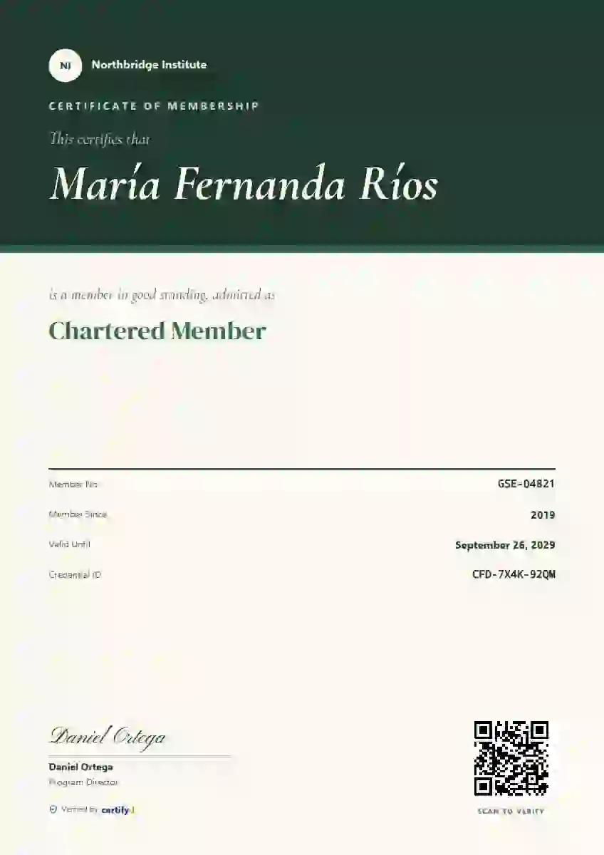 Plantilla de certificado Delta de membresía