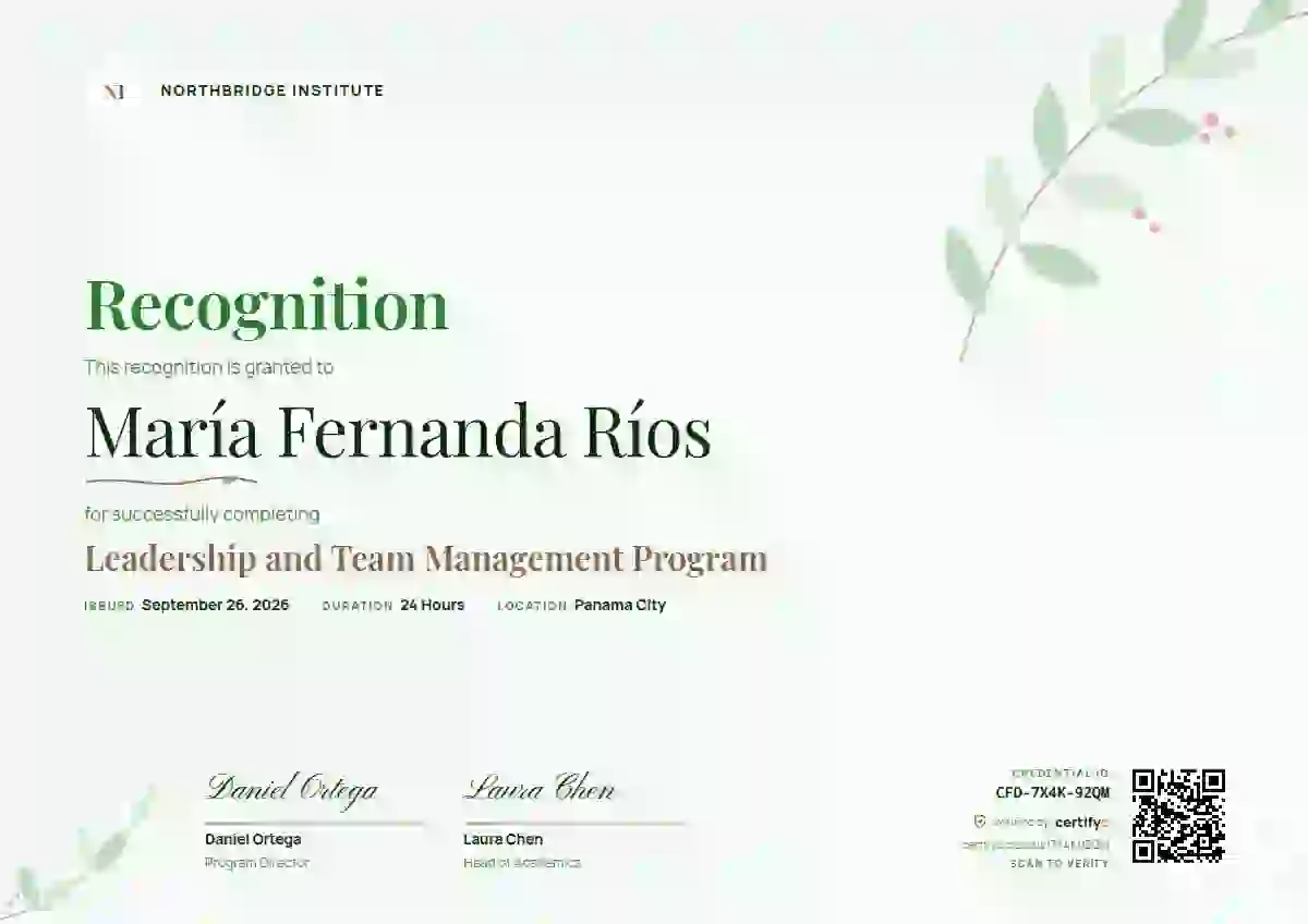 Botanical Sage latin america certificate template