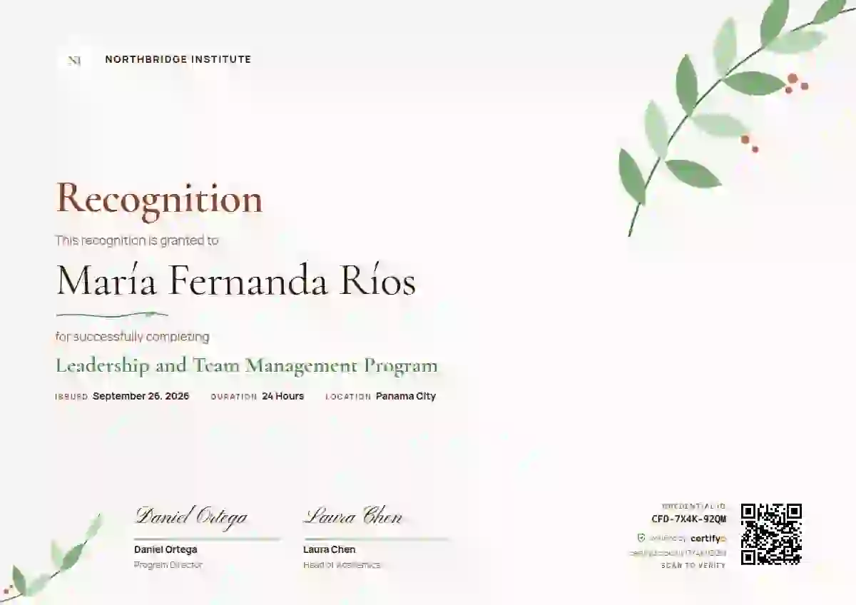 Botanical Clay latin america certificate template