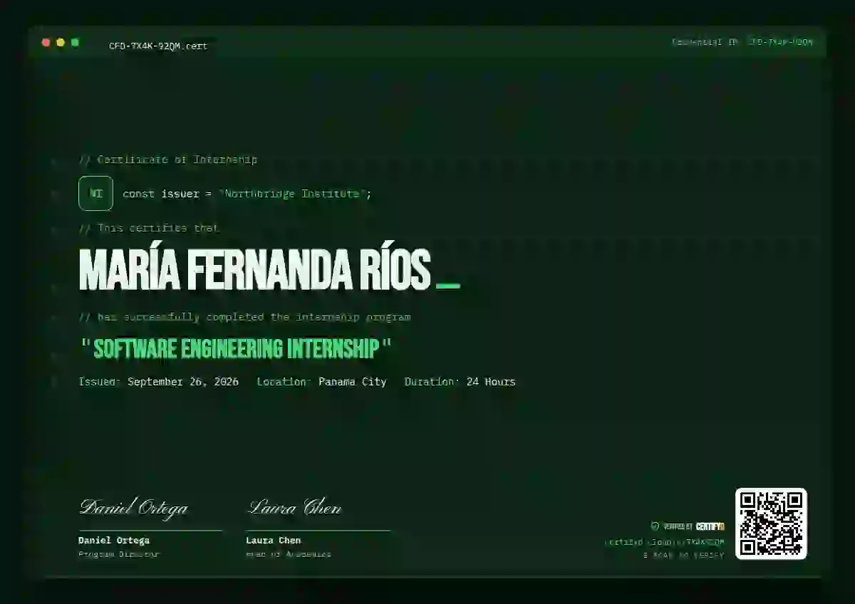 Tech Mono Matrix internship certificate template