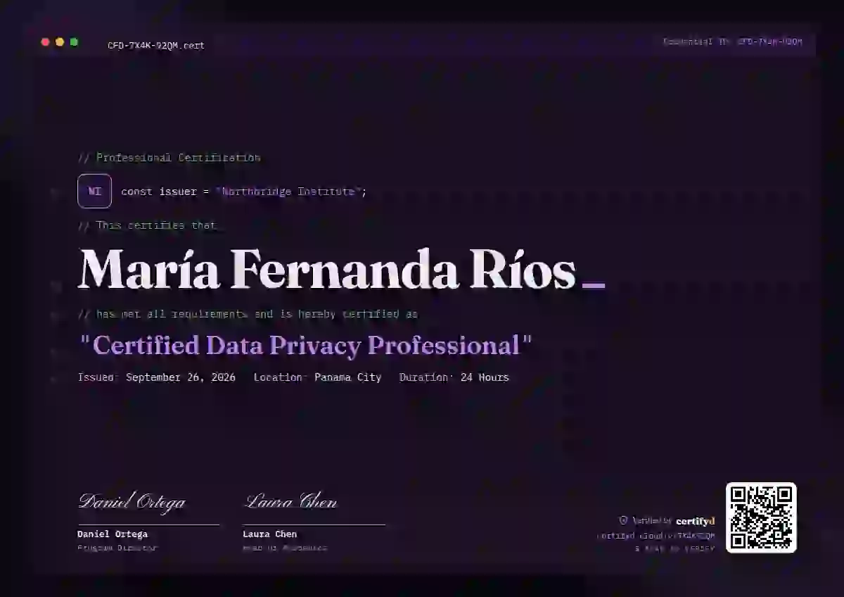 Tech Mono Grape professional certification certificate template