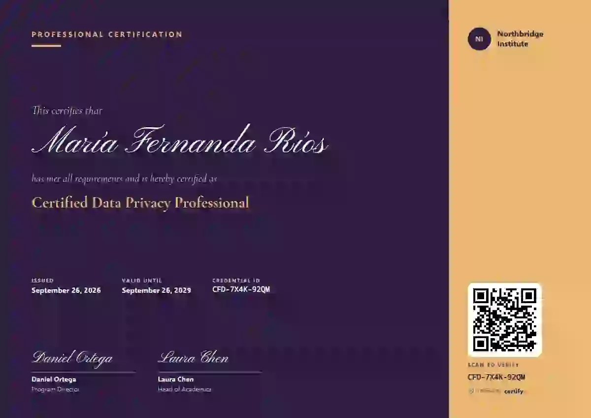 Aspen professional certification certificate template