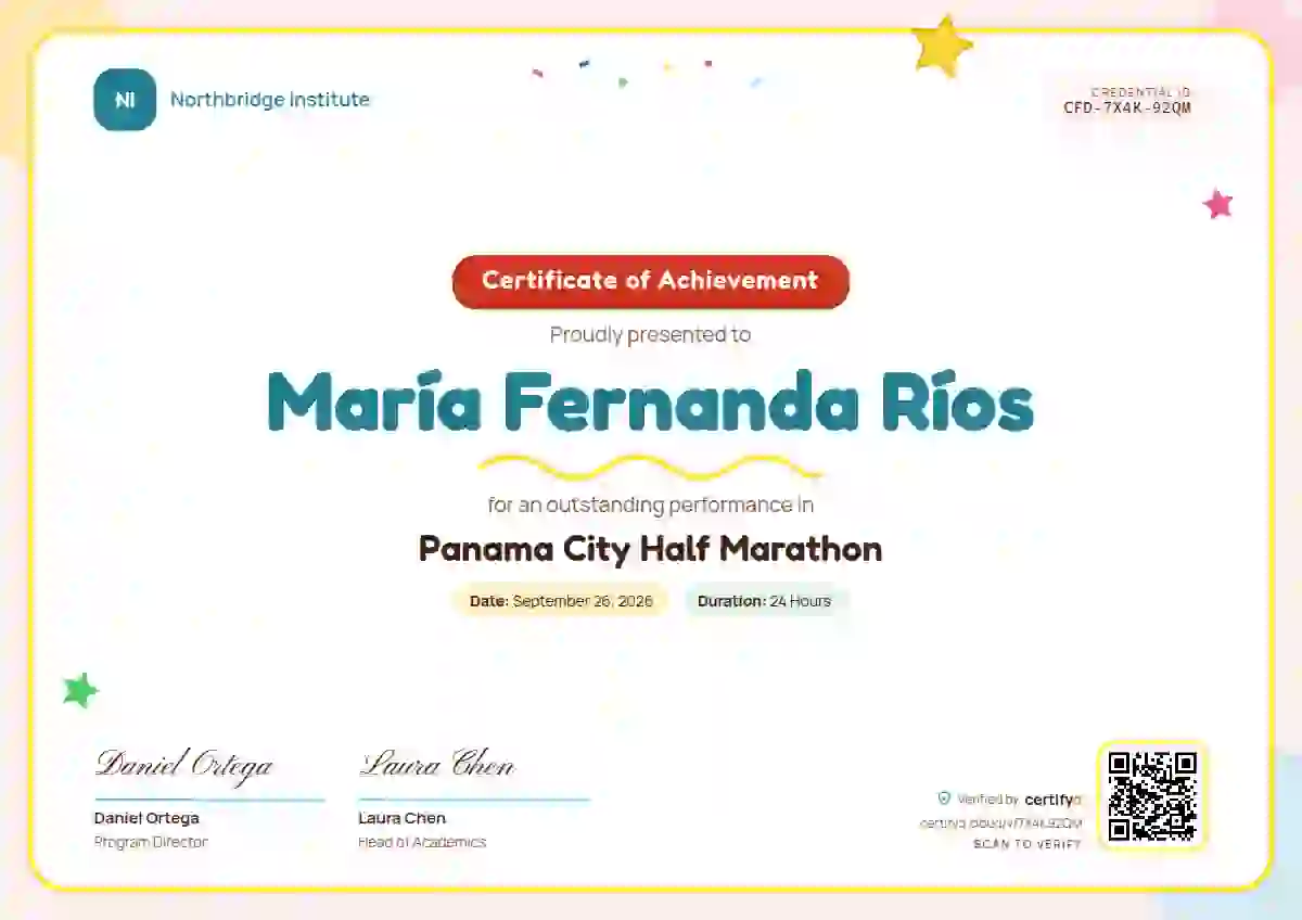 Playful Coral sports certificate template