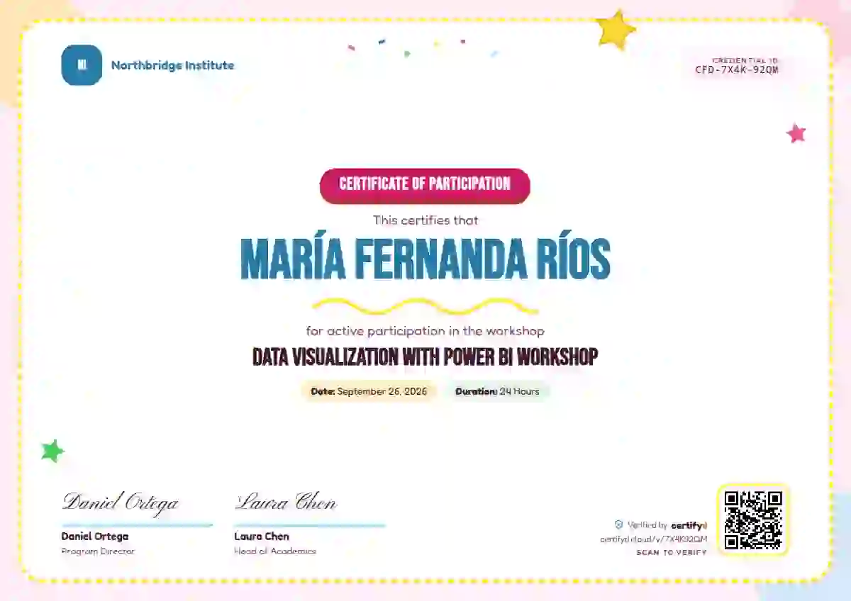 Playful Bubblegum webinar and workshop certificate template