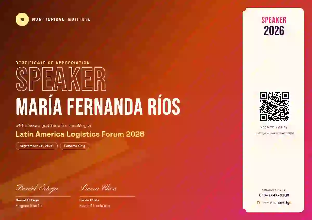 Festival Ember conference speaker certificate template