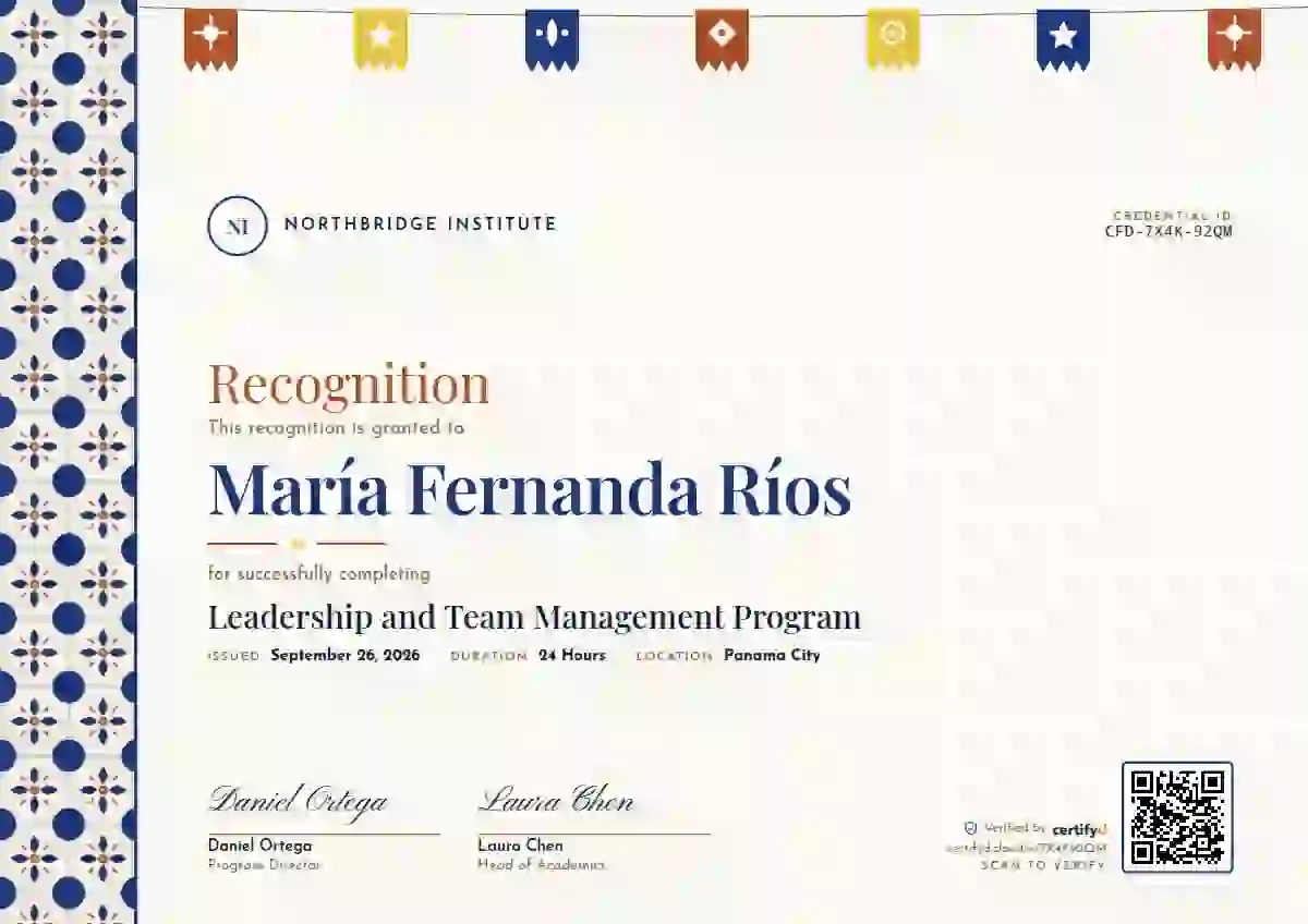 Plantilla de certificado Latin Heritage Lapis de latinoamérica