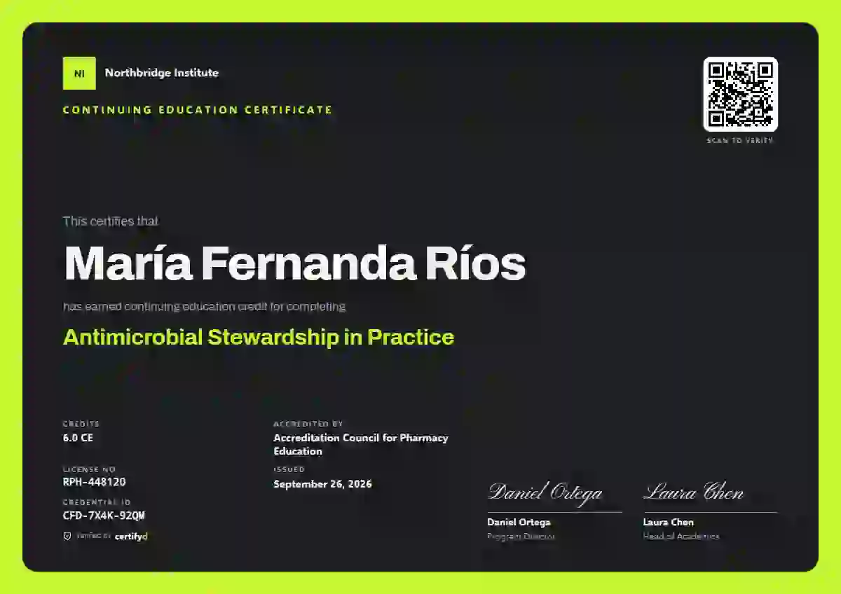 Granite continuing education certificate template