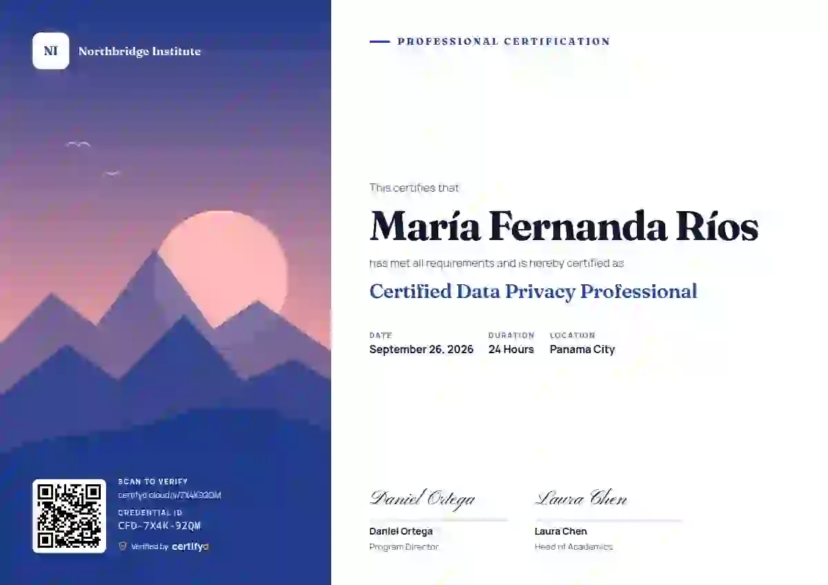 Plantilla de certificado Duotone Navy Coral de certificación profesional