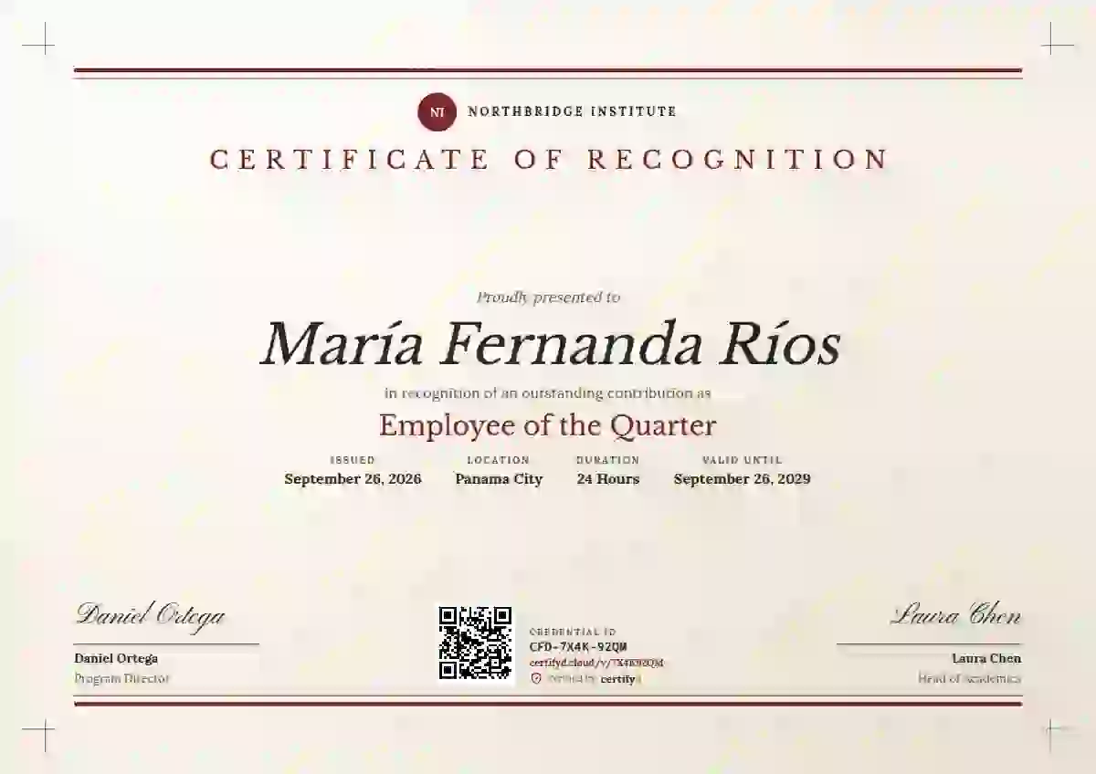 Plantilla de certificado Letterpress de reconocimiento a colaboradores