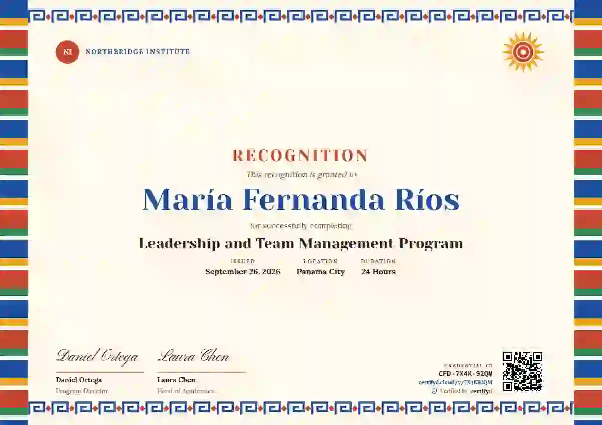 Plantilla de certificado Greca Folk de latinoamérica