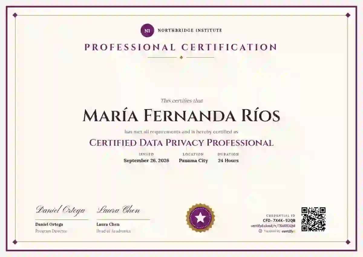 Double Frame Diploma Fuchsia professional certification certificate template