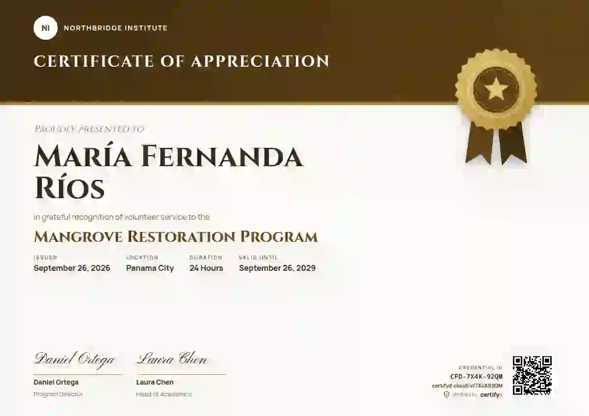 Seal Masthead Amber volunteer appreciation certificate template