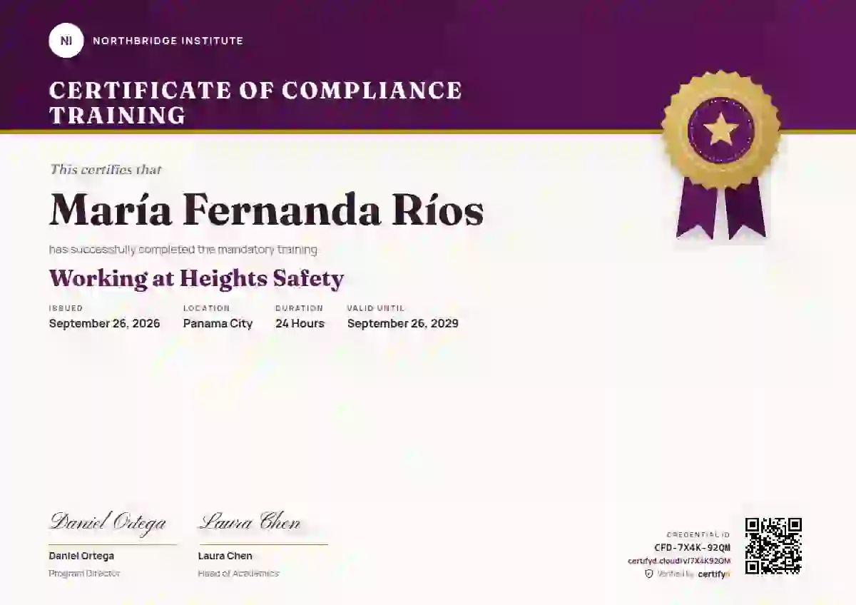 Plantilla de certificado Seal Masthead Fuchsia de cumplimiento y seguridad