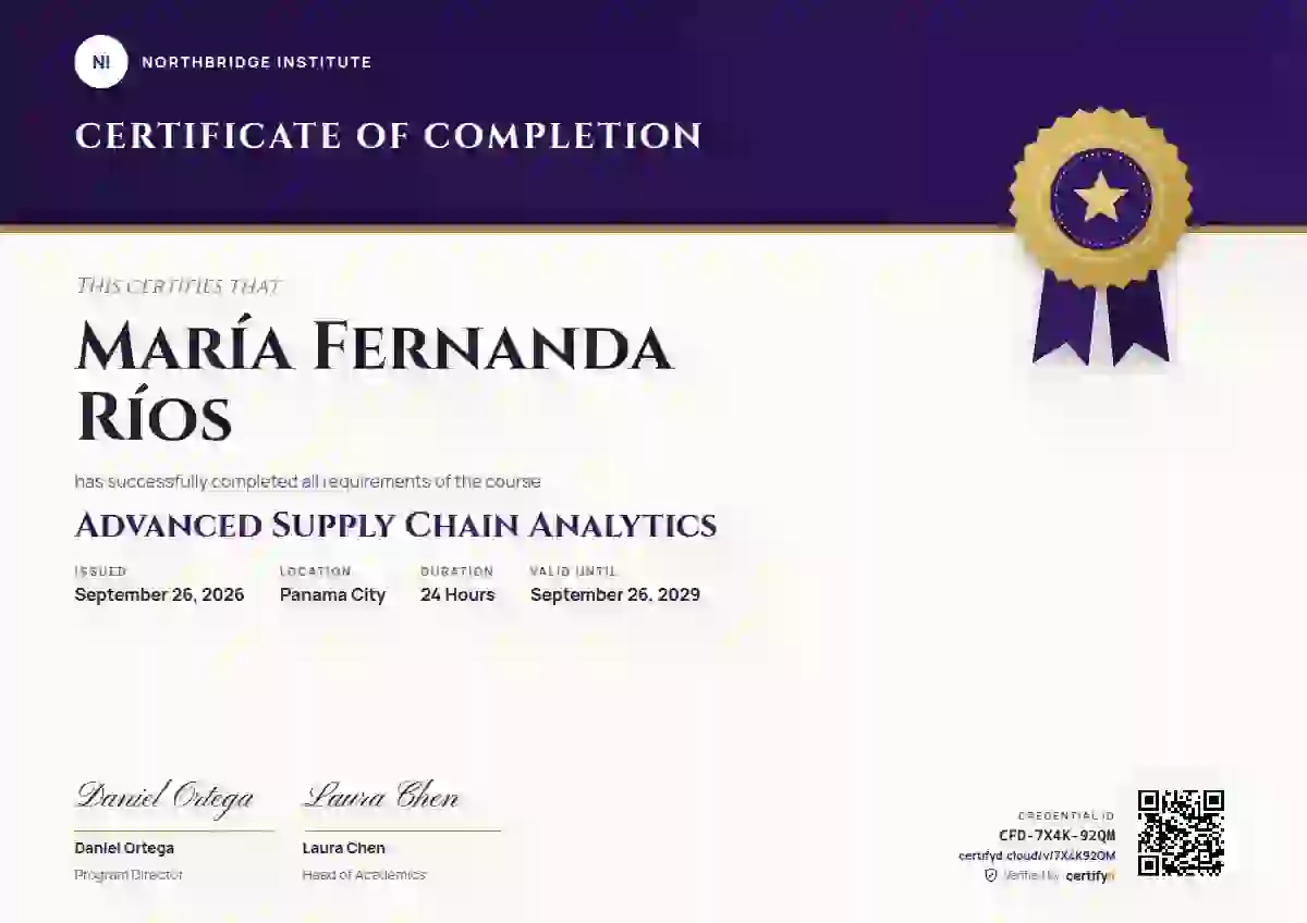 Seal Masthead Violet course completion certificate template