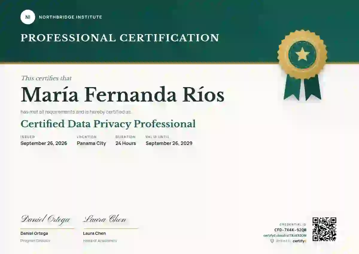 Plantilla de certificado Seal Masthead Seafoam de certificación profesional
