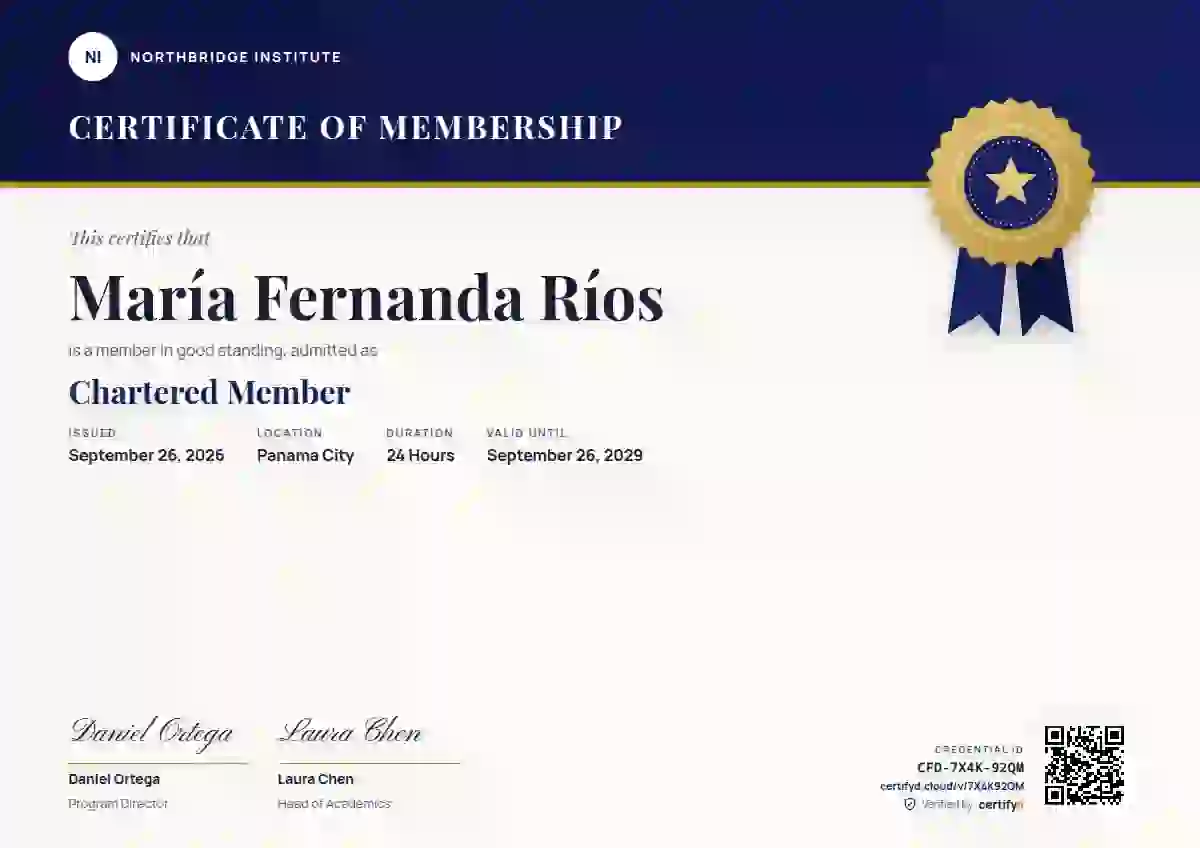 Plantilla de certificado Seal Masthead Ultramarine de membresía