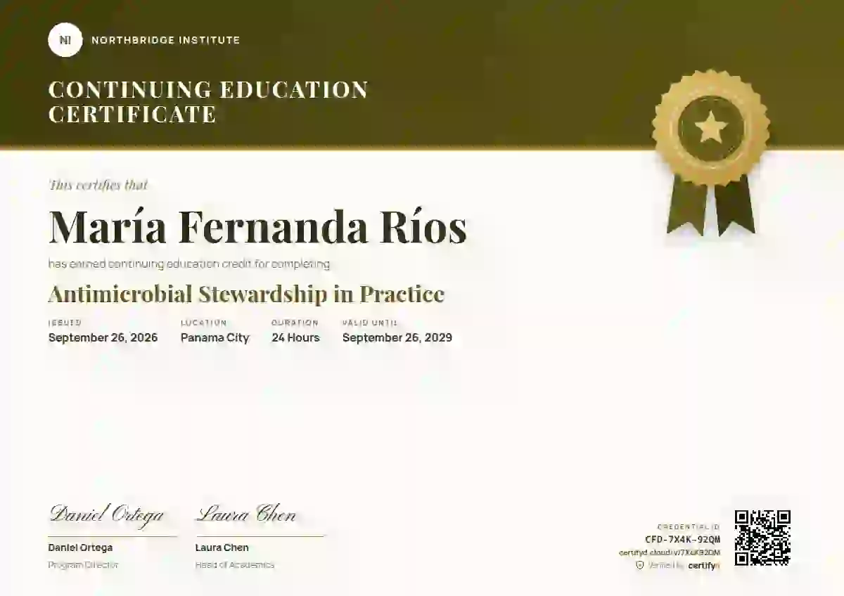 Seal Masthead Marigold continuing education certificate template