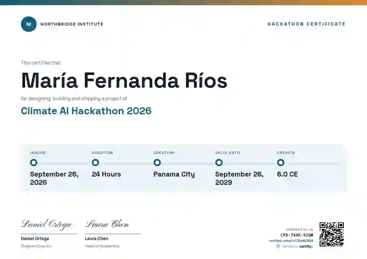 Training Timeline Cerulean hackathon certificate template