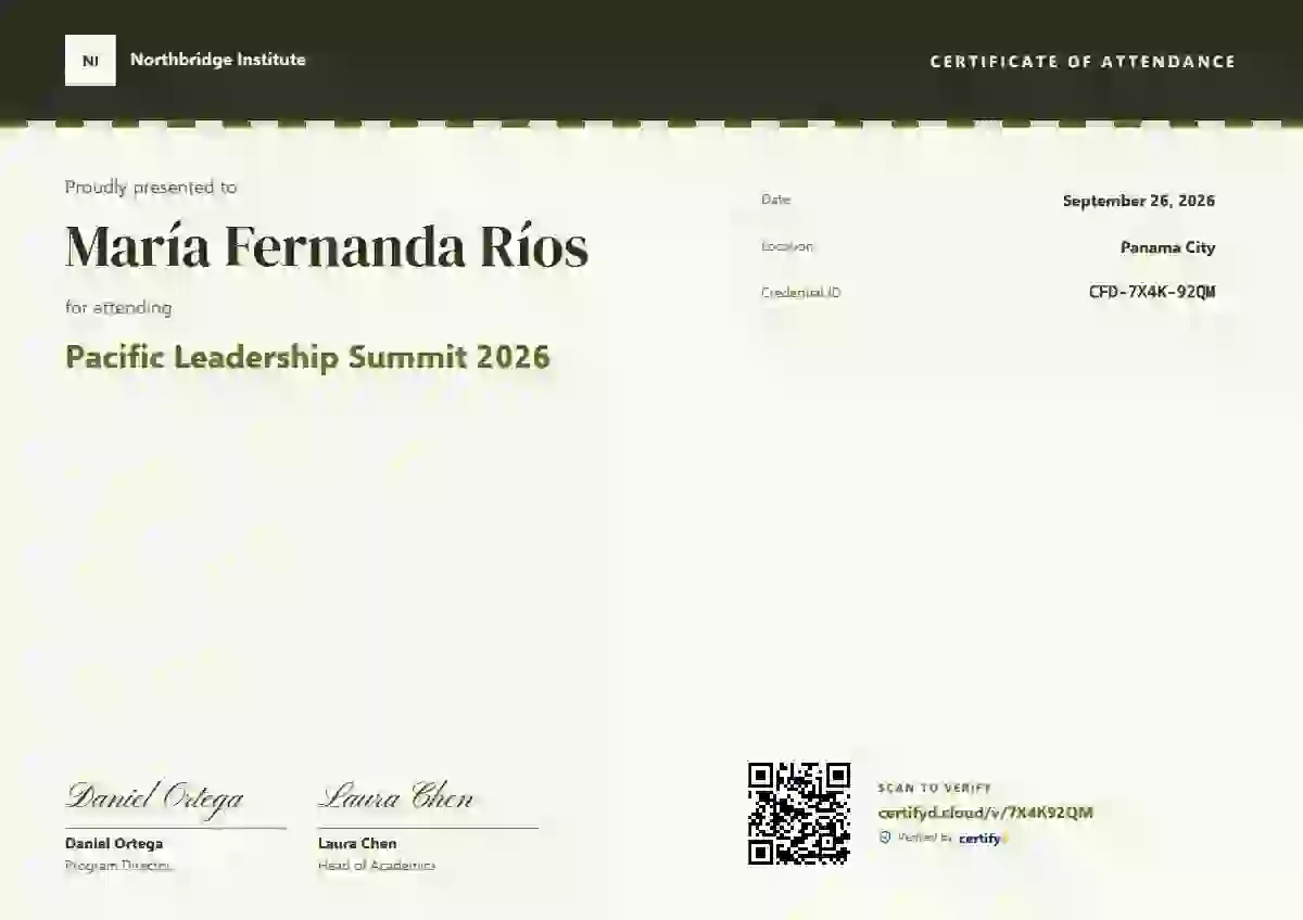 Atlas event attendance certificate template