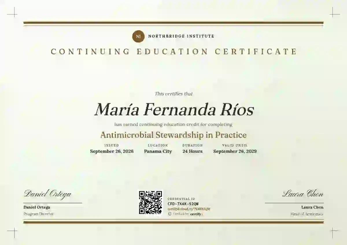 Letterpress Amber continuing education certificate template