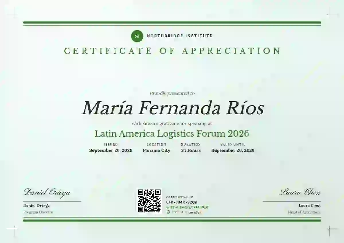 Letterpress Fern conference speaker certificate template