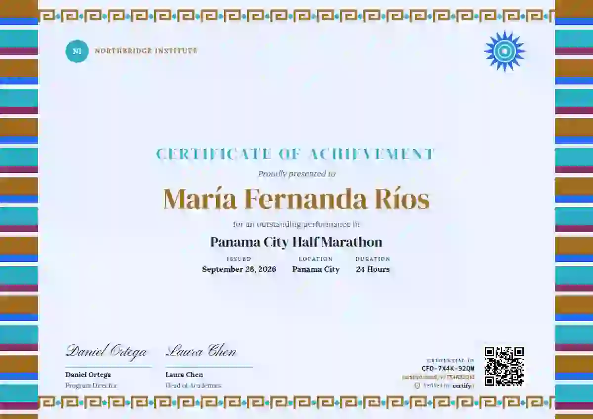 Greca Folk Amber sports certificate template