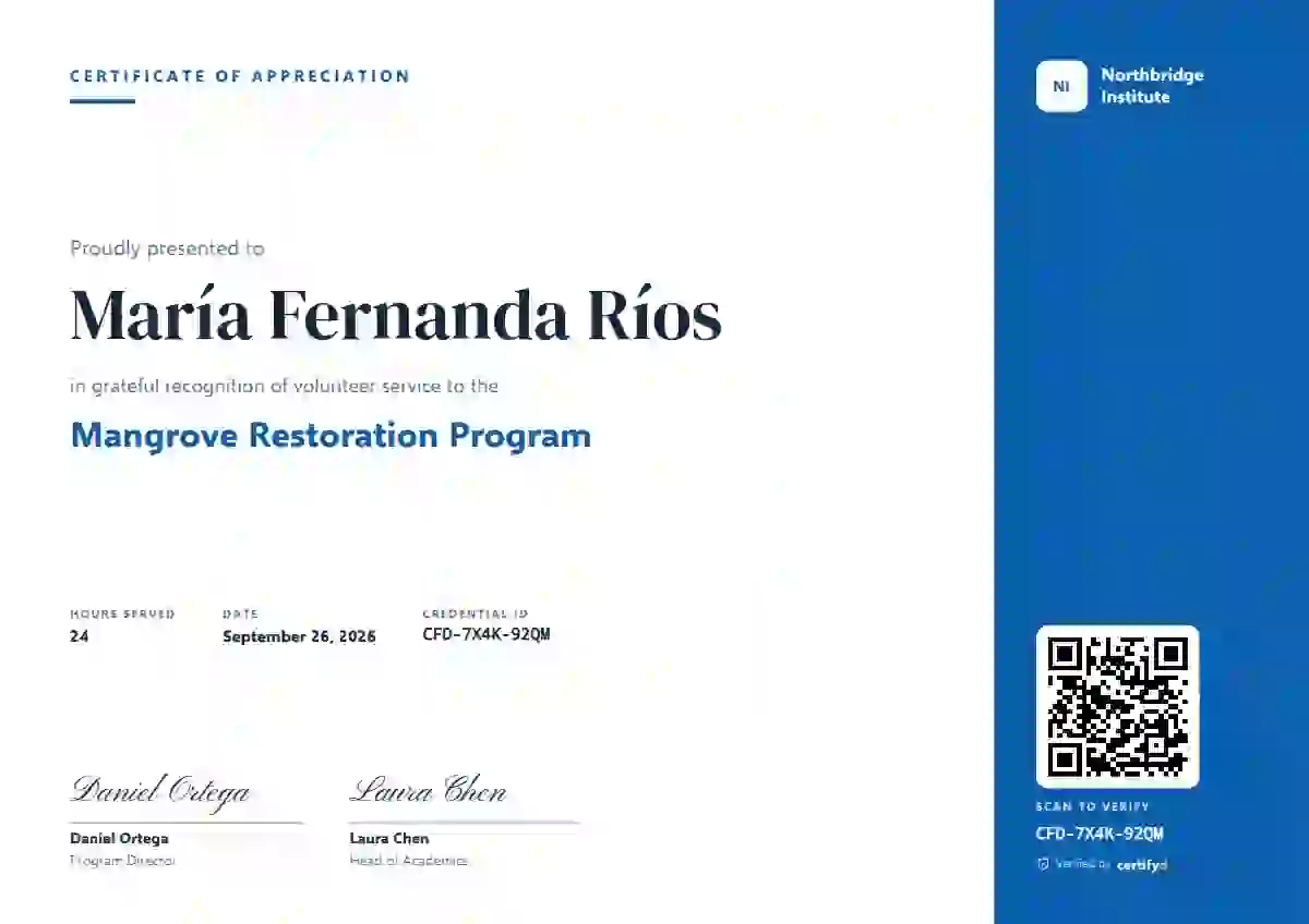 Cedar volunteer appreciation certificate template