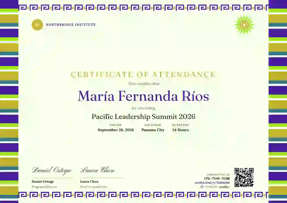 Greca Folk Violet event attendance certificate template