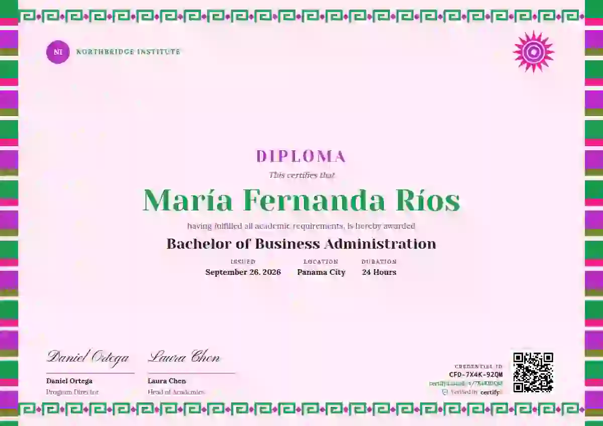 Greca Folk Jade academic diploma certificate template