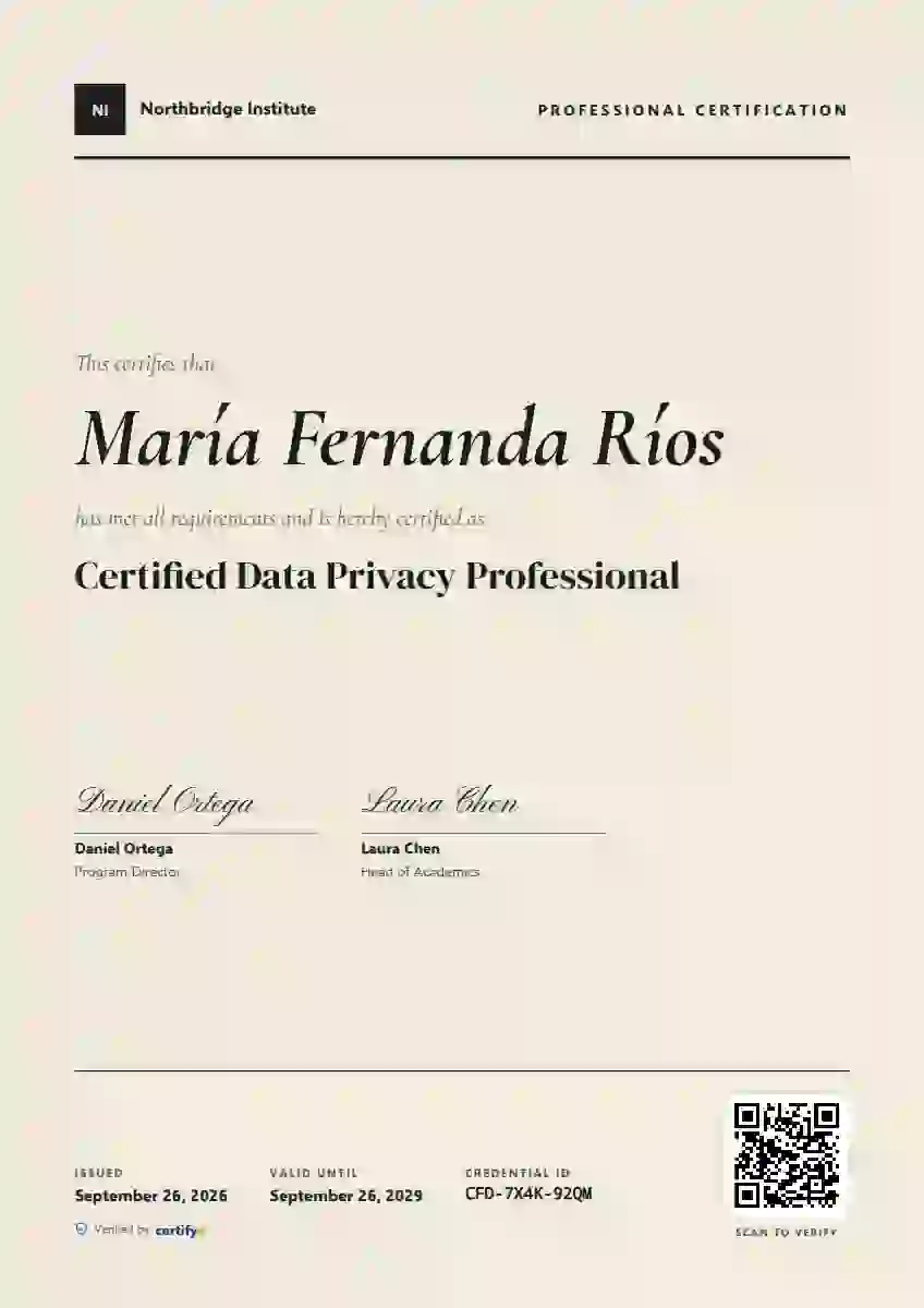 Opal professional certification certificate template