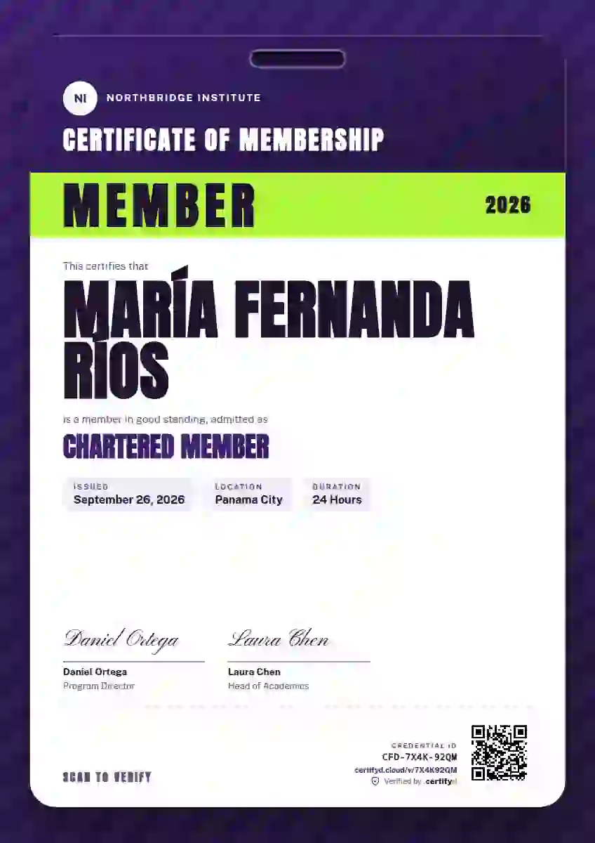Speaker Pass Violet membership certificate template