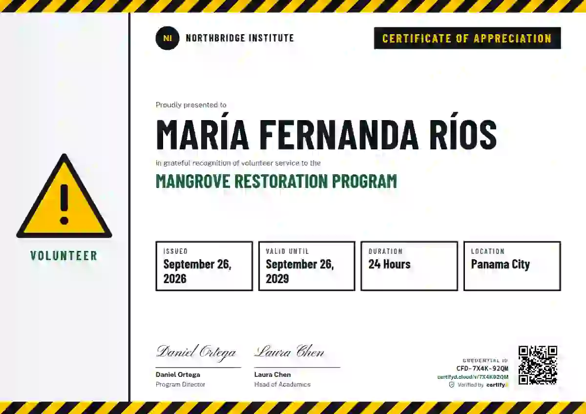 Safety Card Jade volunteer appreciation certificate template