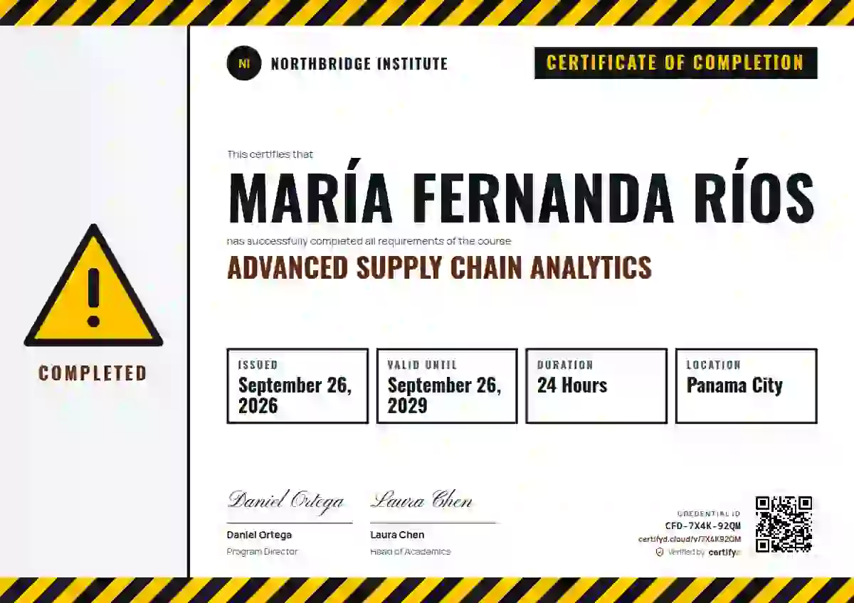 Safety Card Vermilion course completion certificate template