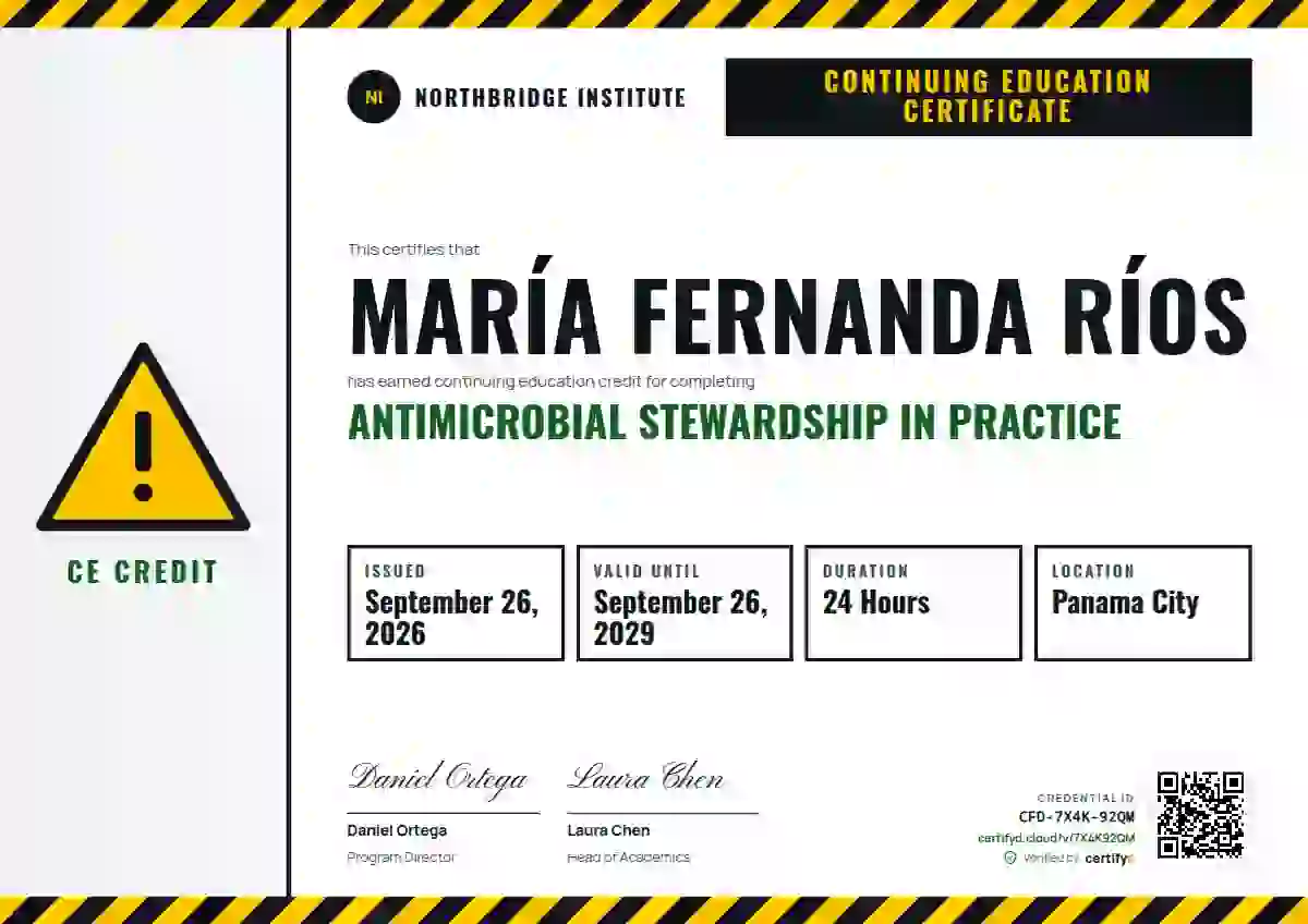 Plantilla de certificado Safety Card Meadow de educación continua